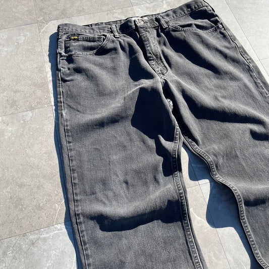 90s-00s Lee Straight Wide Fit Black Denim 40x32 KiiChain Clothing
