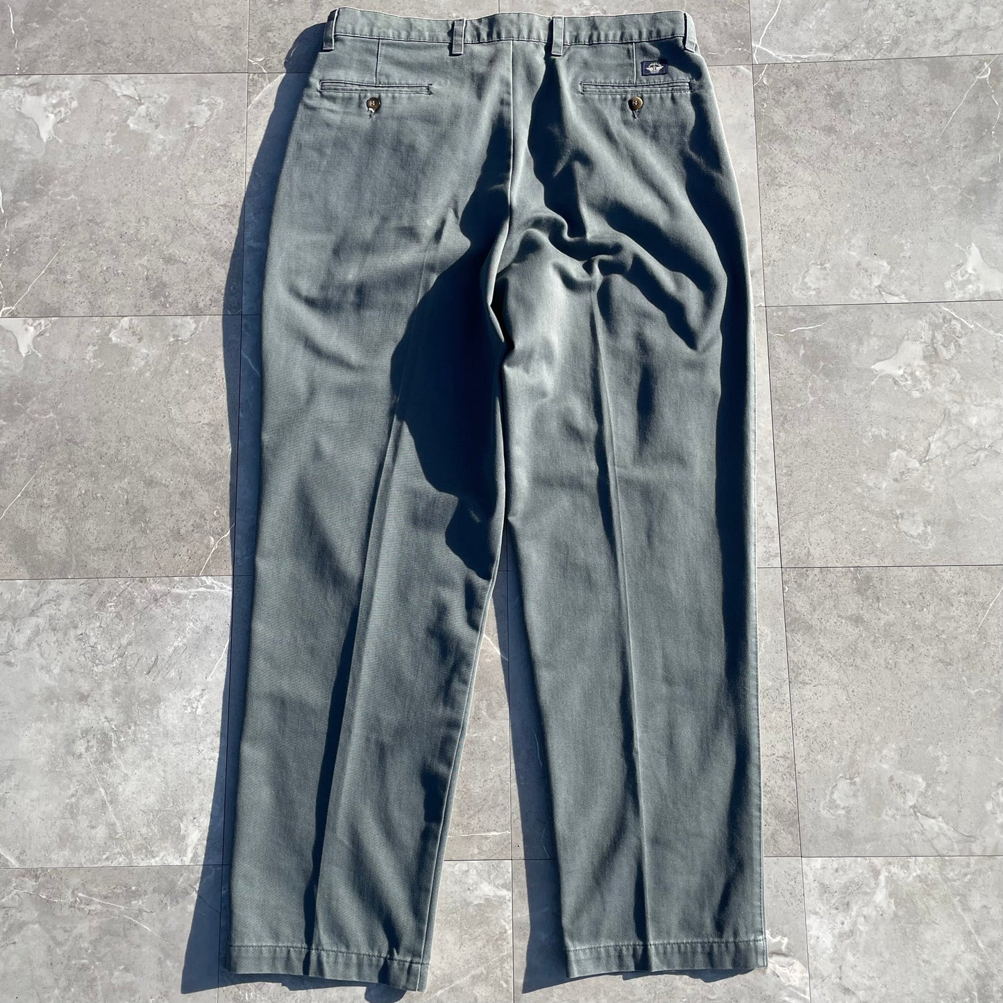 90s Dockers Made in USA Two-Tuck Pleated Stone Gray Chino Pants 36x32 KiiChain Clothing