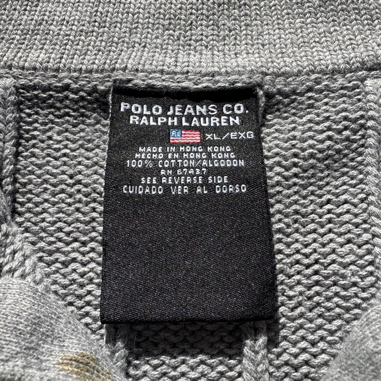 90s Ralph Lauren: Polo Jeans Company Gray Heavyweight Quarter Zip Knit KiiChain Clothing