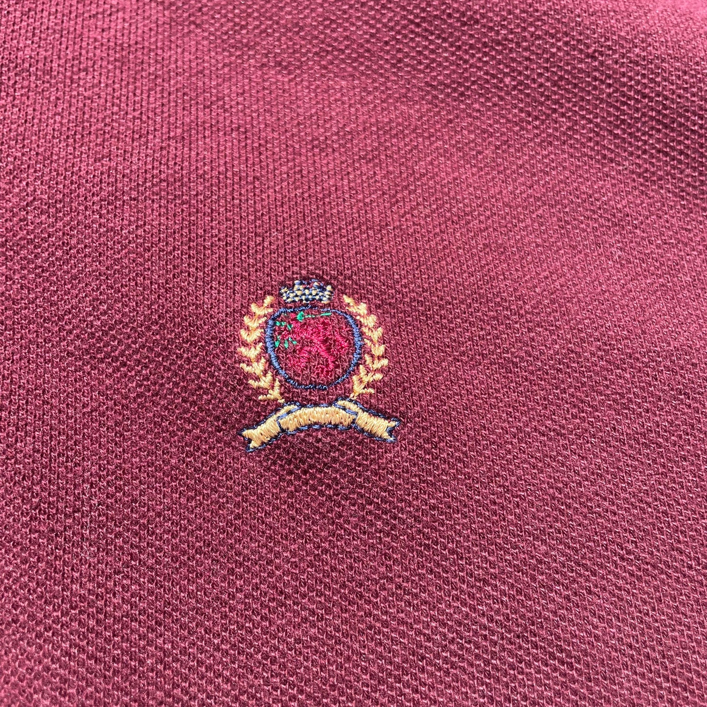 90s Tommy Hilfiger Burgundy Polo Shirt KiiChain Clothing