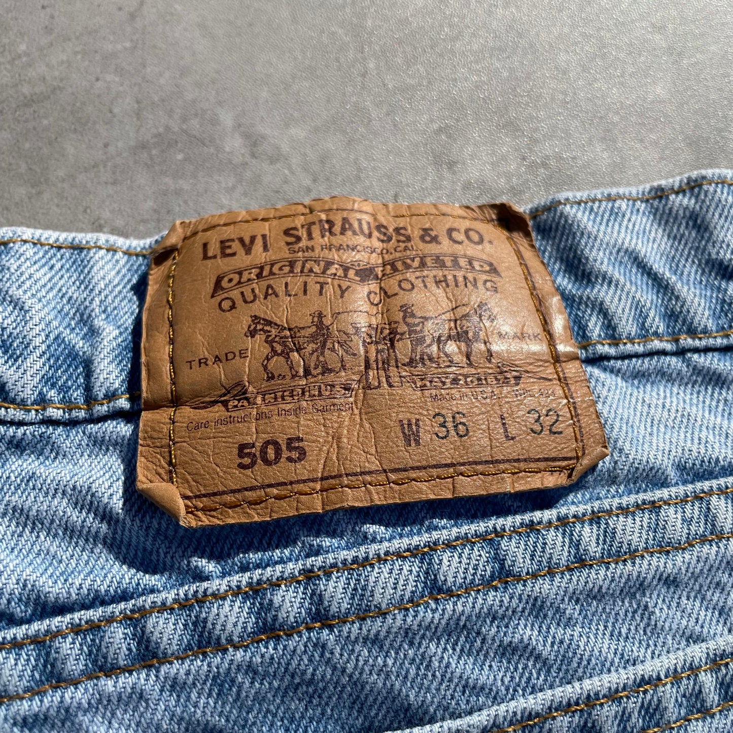 90s Levi's 505 Orange Tab Made in USA Denim 36x32