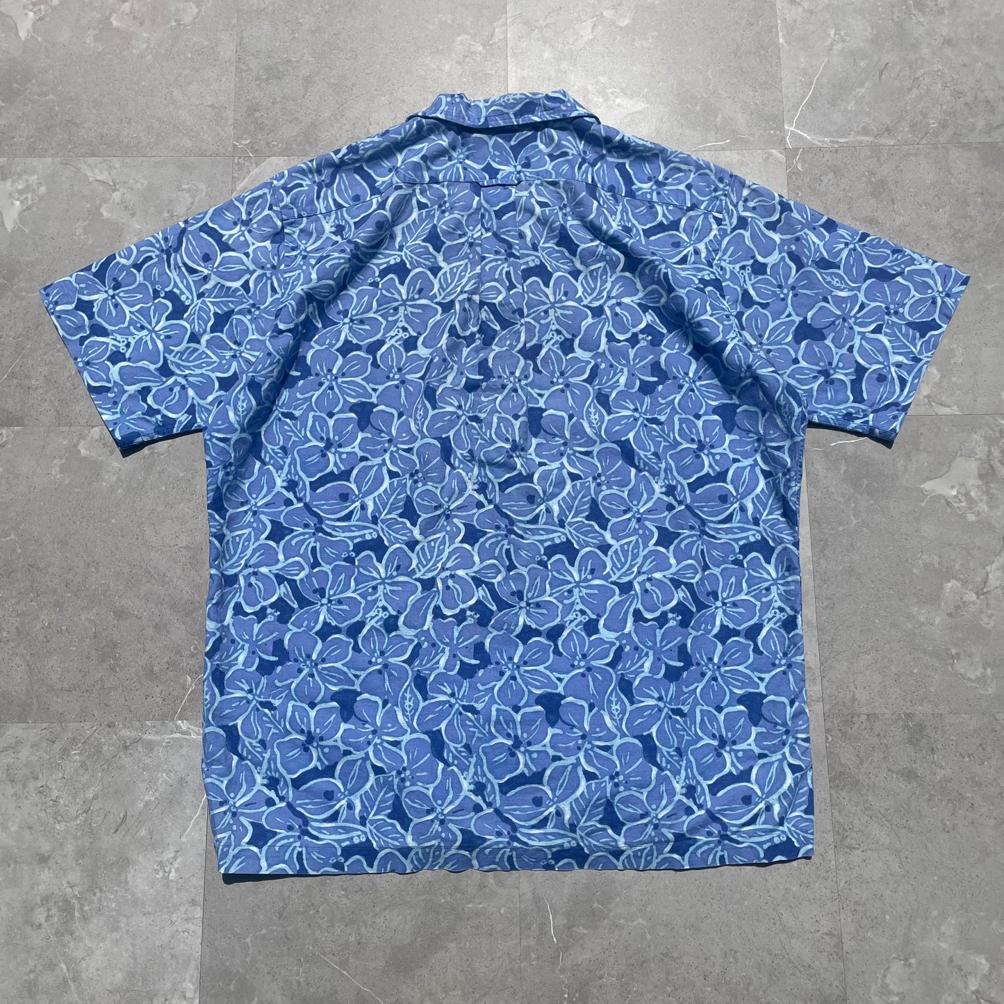 90s Ralph Lauren Caldwell Blue Floral Hawaiian Shirt KiiChain Clothing