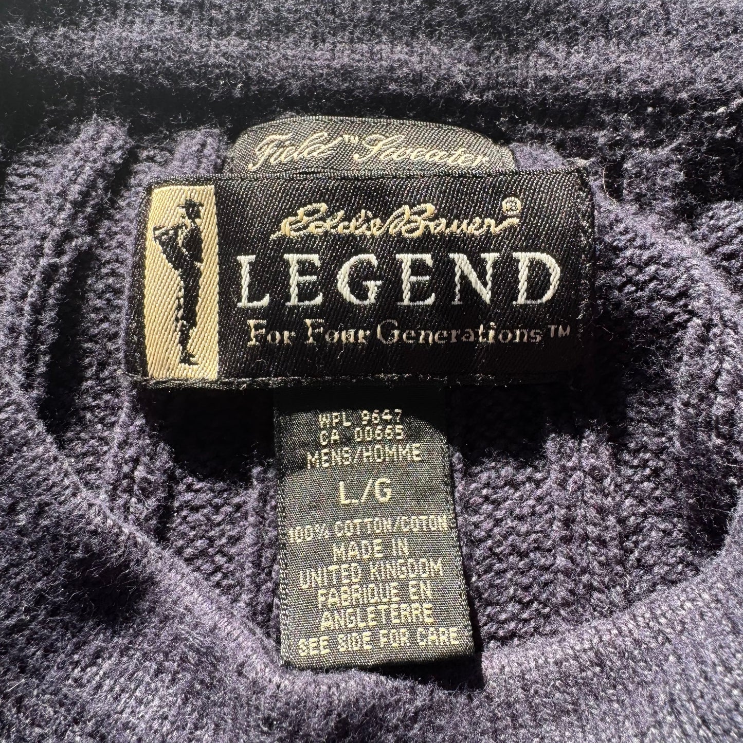 90s-00s Eddie Bauer Legend Made in UK Sleeve Pocket Knit