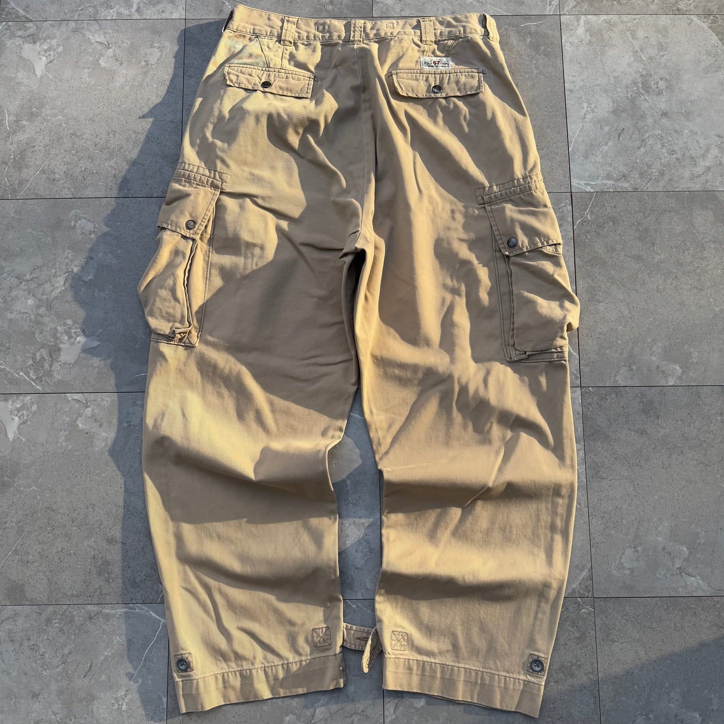 90s-00s Polo by Ralph Lauren Polo Chino Cream/Beige Cargo Pants 35x30 KiiChain Clothing