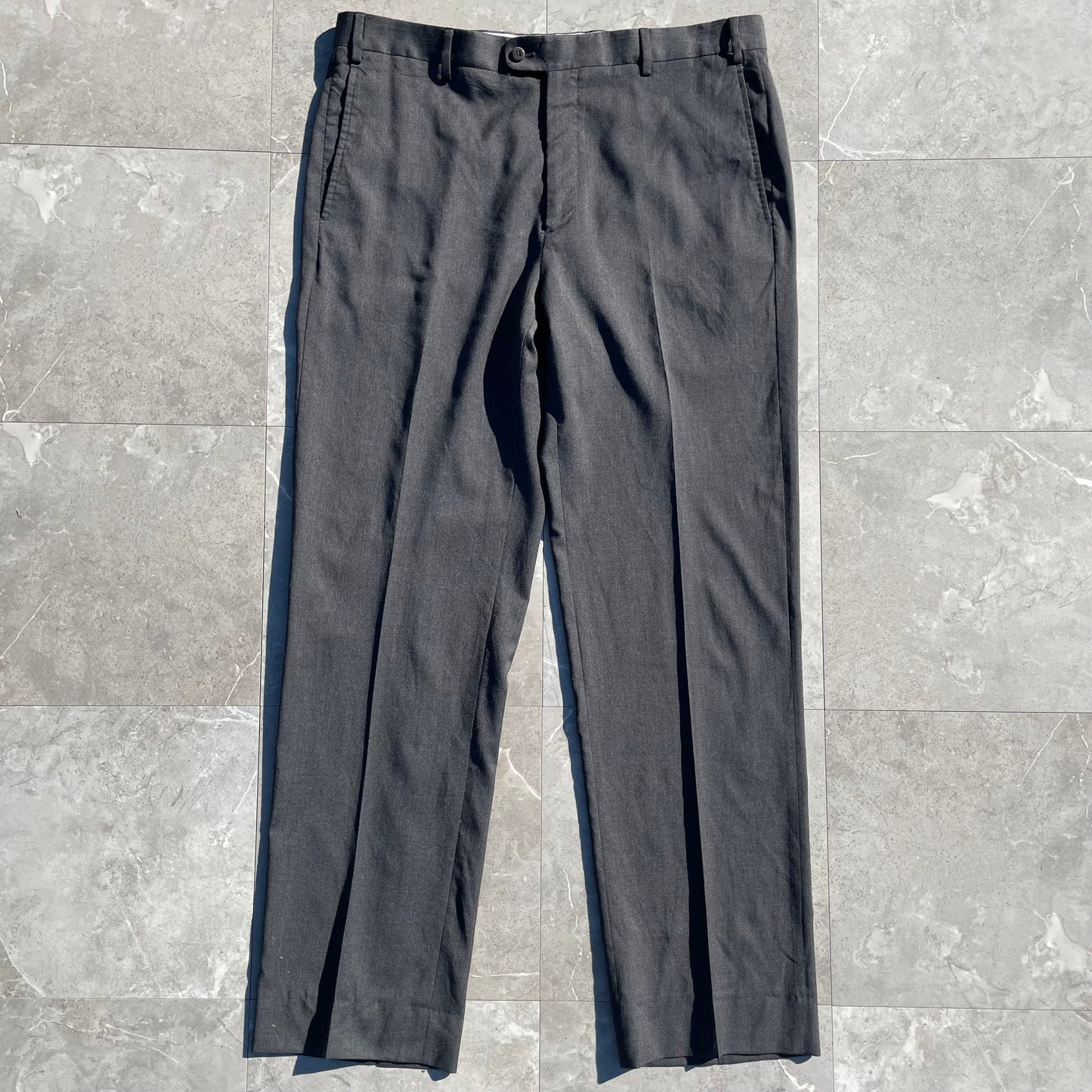 90s-00s Zanella Made in Italy Dark Gray Pleated Slacks Size 38 KiiChain Clothing
