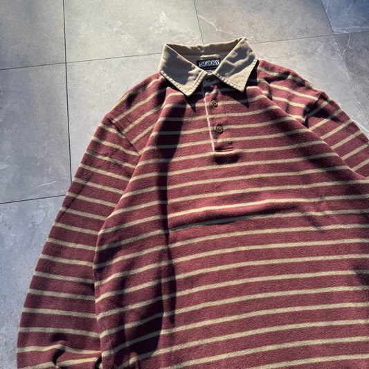 90s Lands' End Border Knit Polo KiiChain Clothing