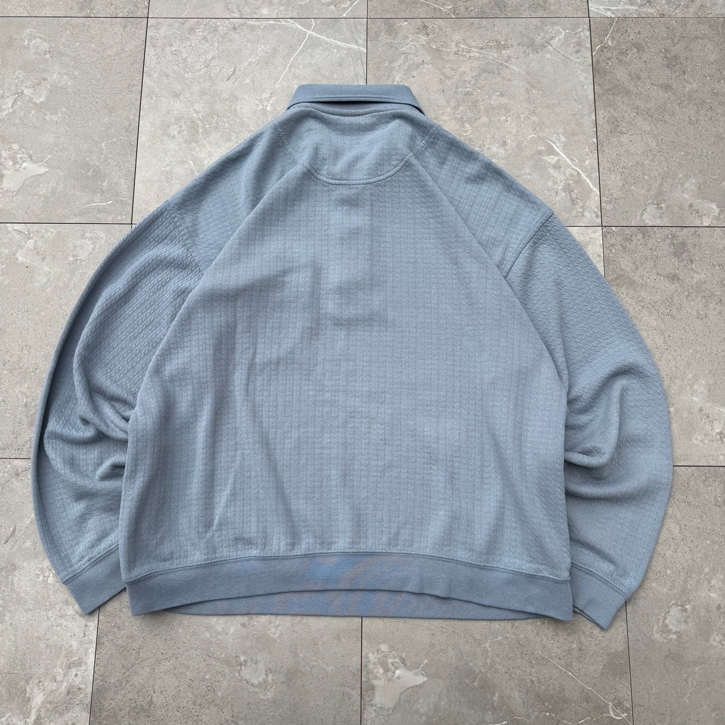 90s Puritan Faded Blue Long Sleeve Polo KiiChain Clothing