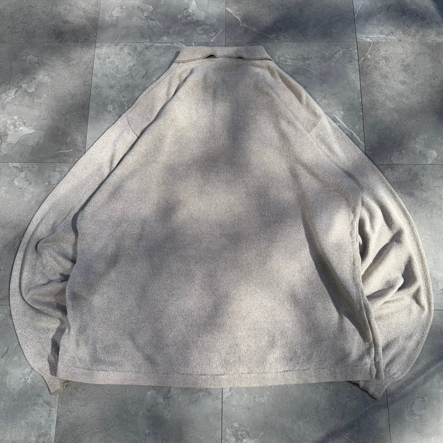 90s-00s Geoffrey Beene Ramie Cotton Cream Knit Polo KiiChain Clothing