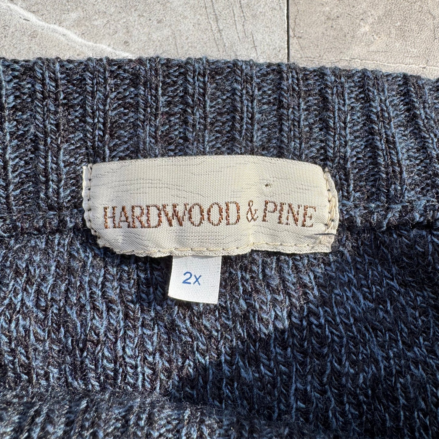 80s-90s Hardwood & Pine Blue Design Knit Sweater KiiChain Clothing