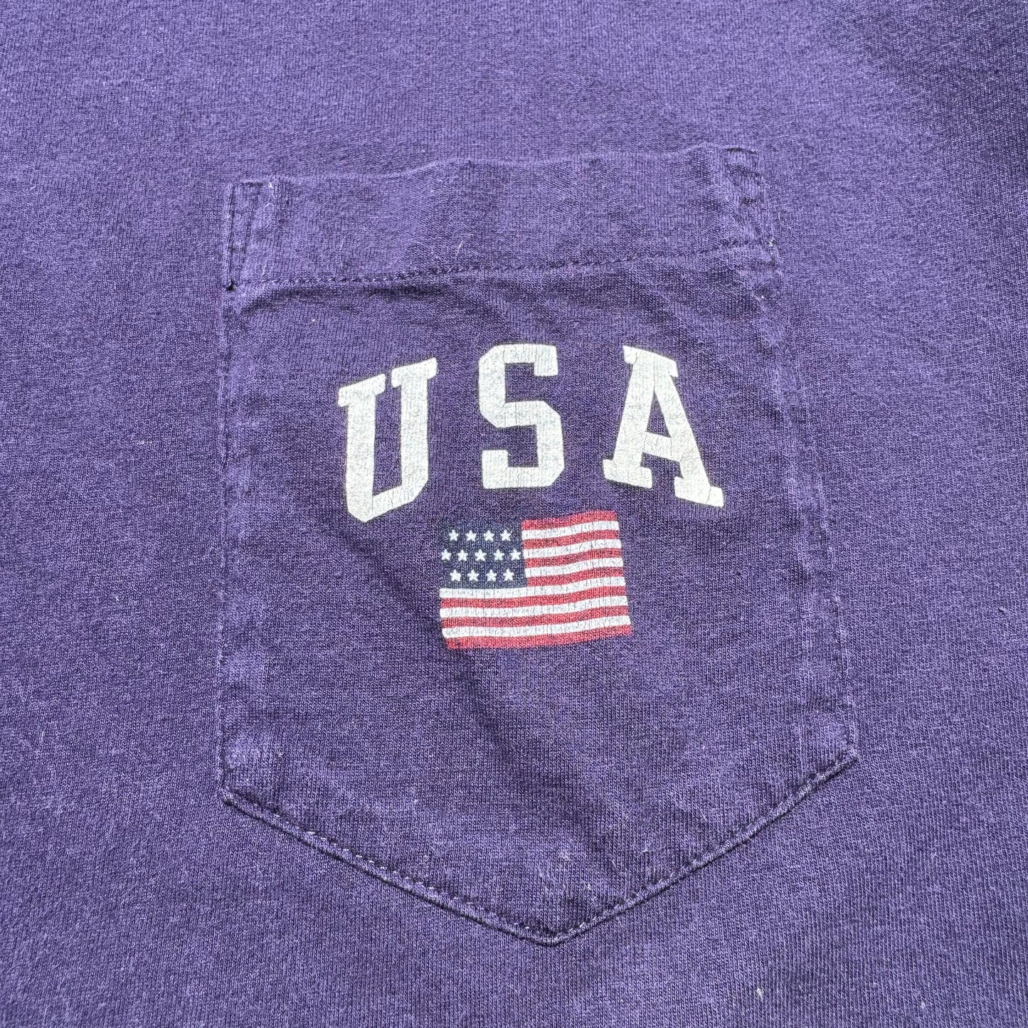 80s-90s Ralph Lauren Navy/Purple Made in USA Pocket Tee KiiChain Clothing