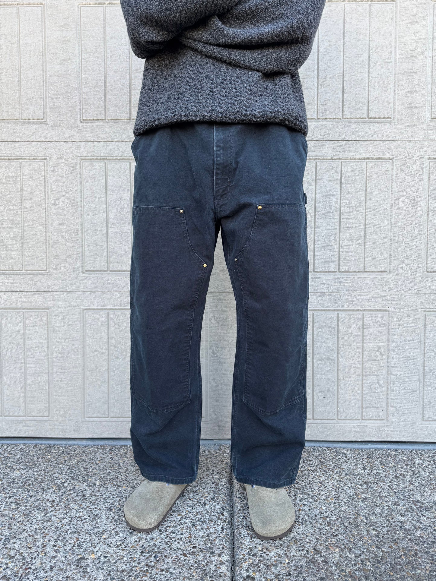 90s-00s Carhartt Made in USA Black Double Knee Work Pants 40x30 KiiChain Clothing