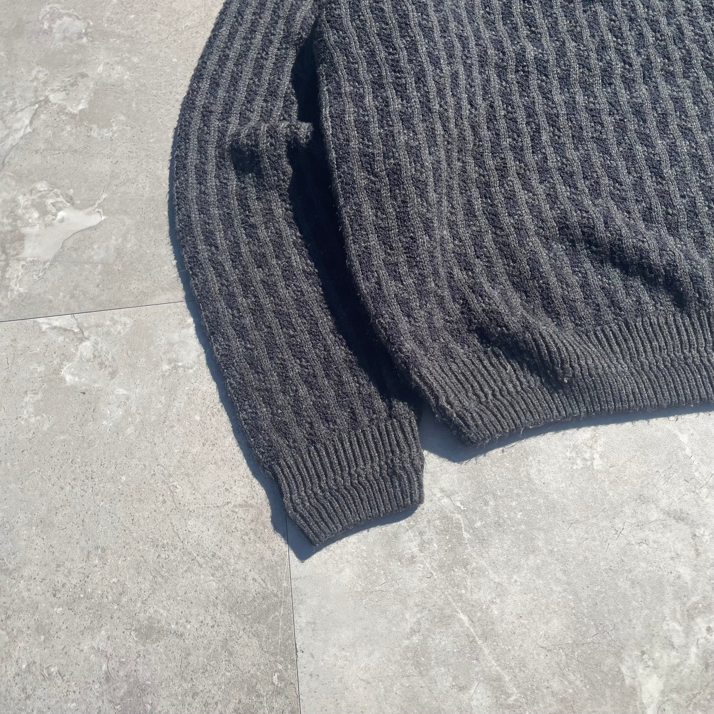90s Jantzen Gray Acrylic Birds-Eye Style Design Knit KiiChain Clothing