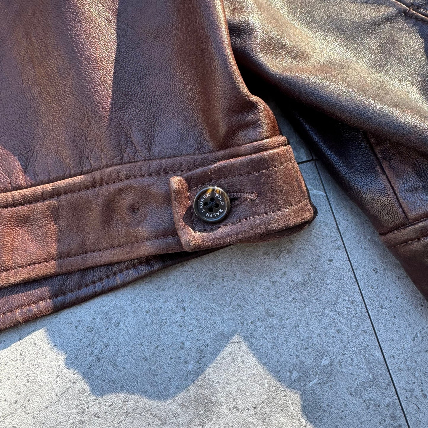 90s-00s Polo by Ralph Lauren Brown Leather Jacket KiiChain Clothing