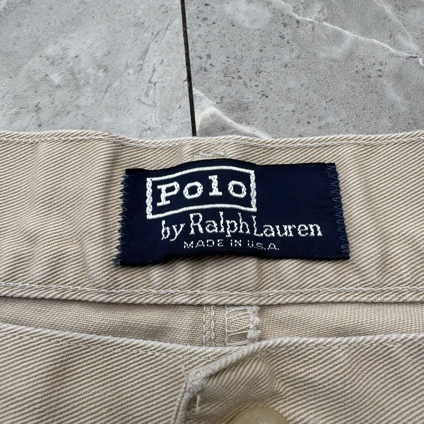 80s-90s Polo by Ralph Lauren Made in USA Cream/Beige Chino Pants 36x32