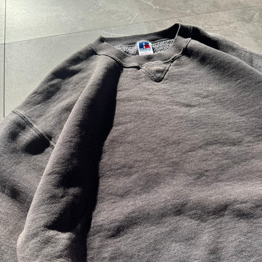 90s Russell Athletic Made in USA Blank Faded Gray Sweatshirt KiiChain Clothing