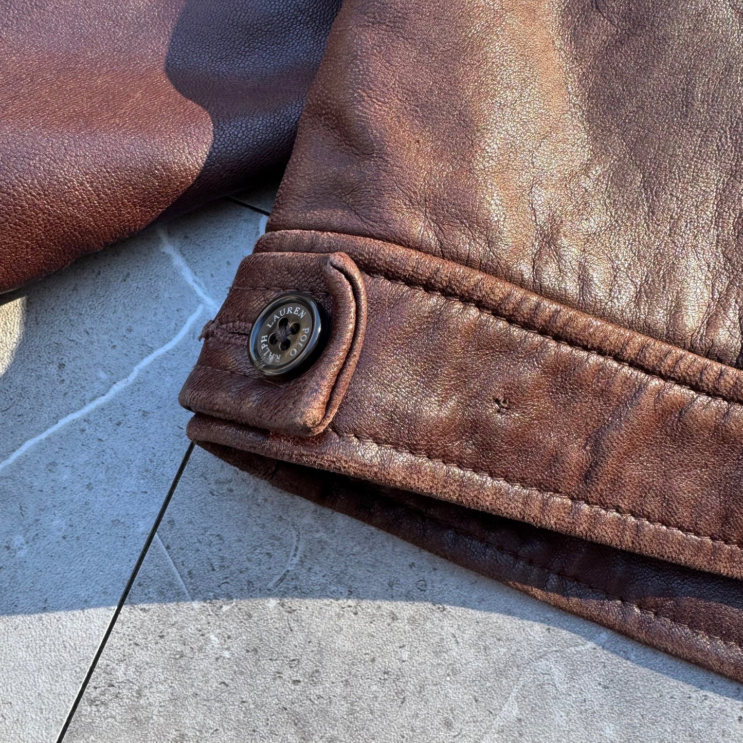 90s-00s Polo by Ralph Lauren Brown Leather Jacket KiiChain Clothing