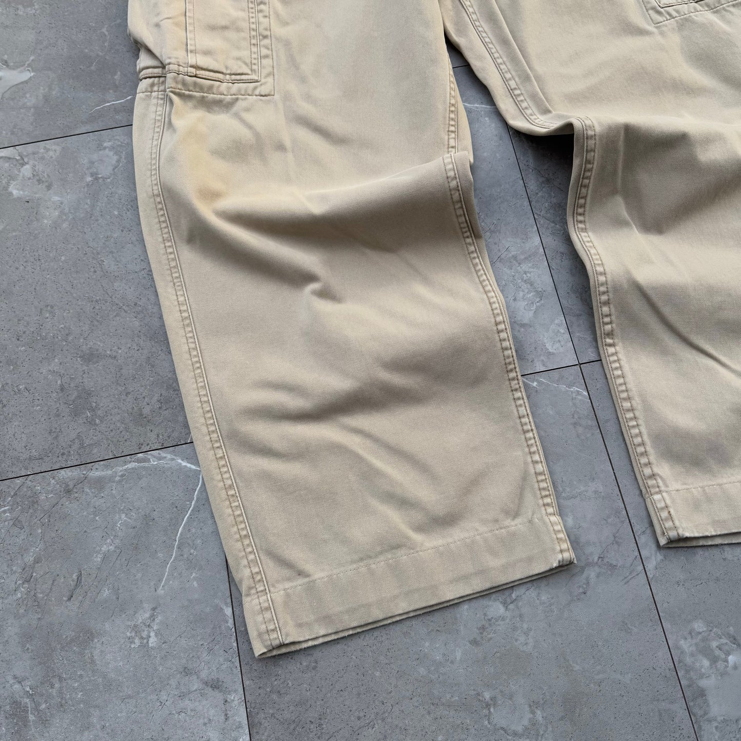 90s-00s Polo by Ralph Lauren Polo Chino Cream Cargo Pants 34x30 KiiChain Clothing