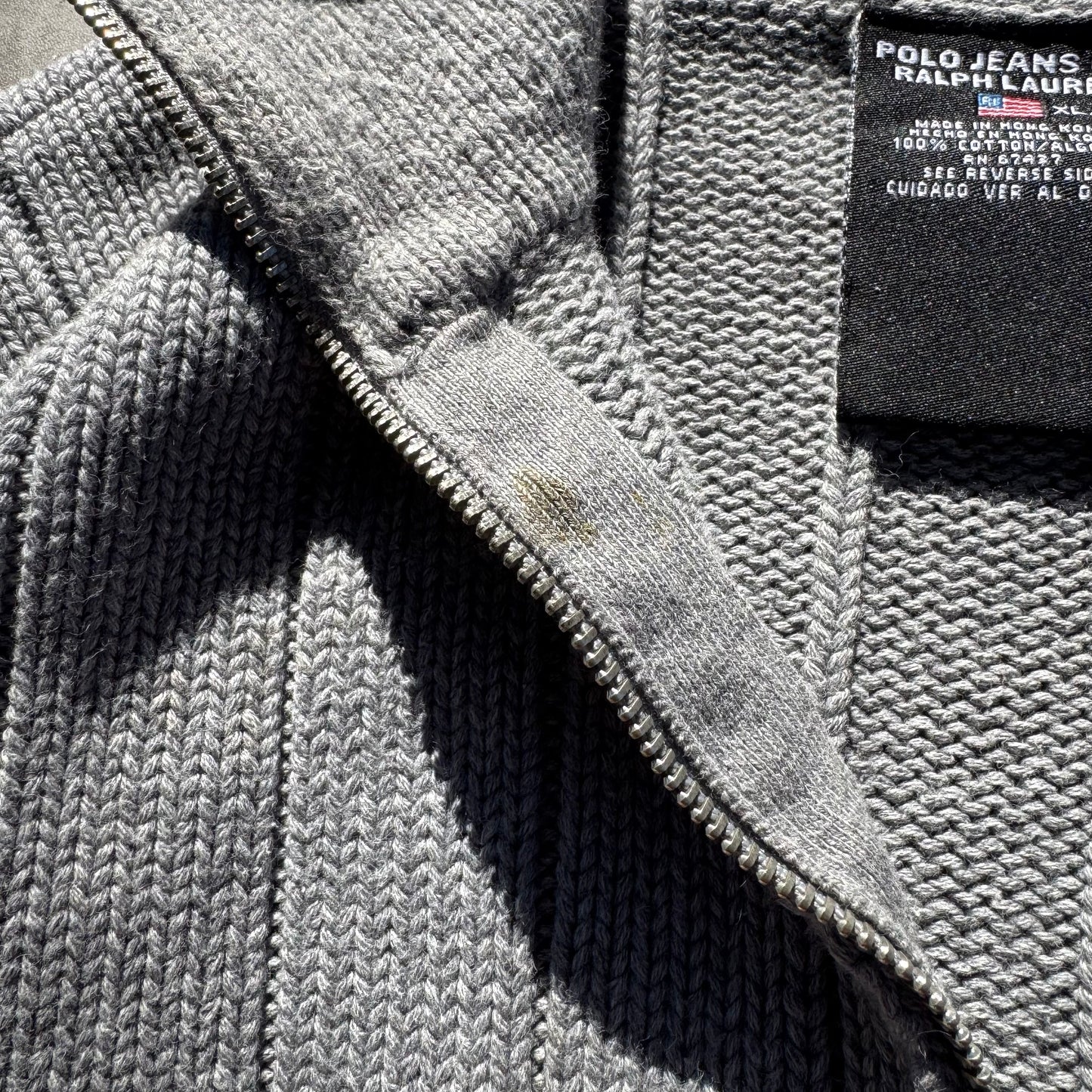 90s Ralph Lauren: Polo Jeans Company Gray Heavyweight Quarter Zip Knit