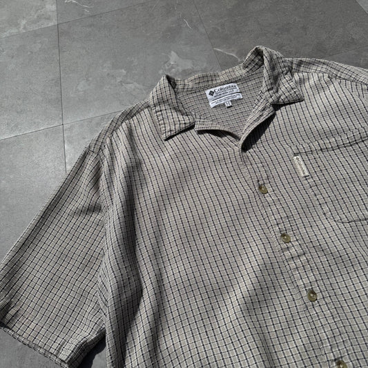 Columbia Checked Short Sleeve Shirt Beige KiiChain Clothing