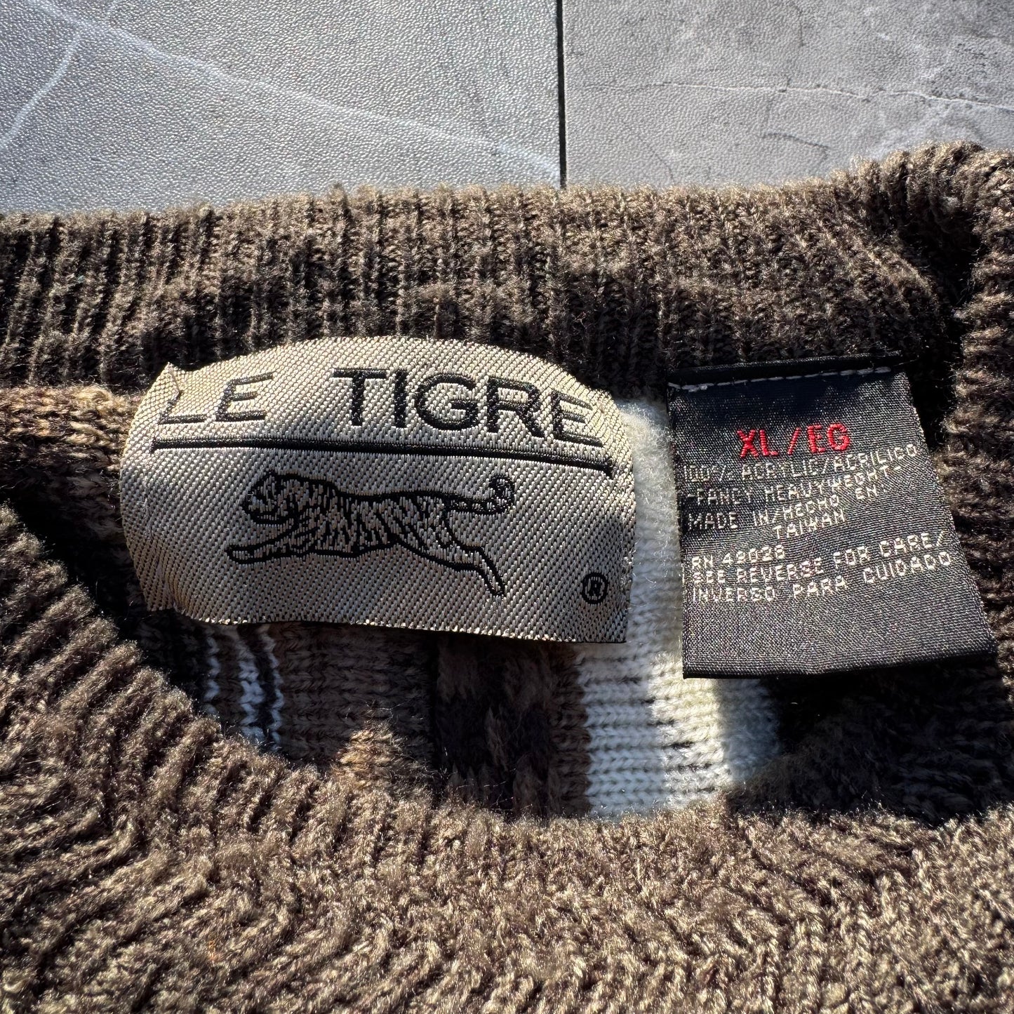 90s Le Tigre Coogi-Style 3D Design Knit