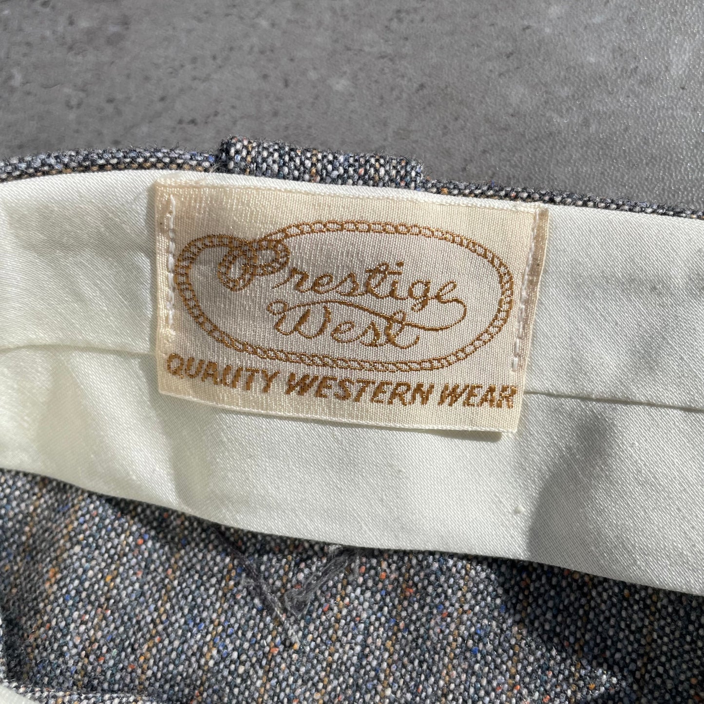70s Prestige West Gray Flared Western Wool Slacks KiiChain Clothing