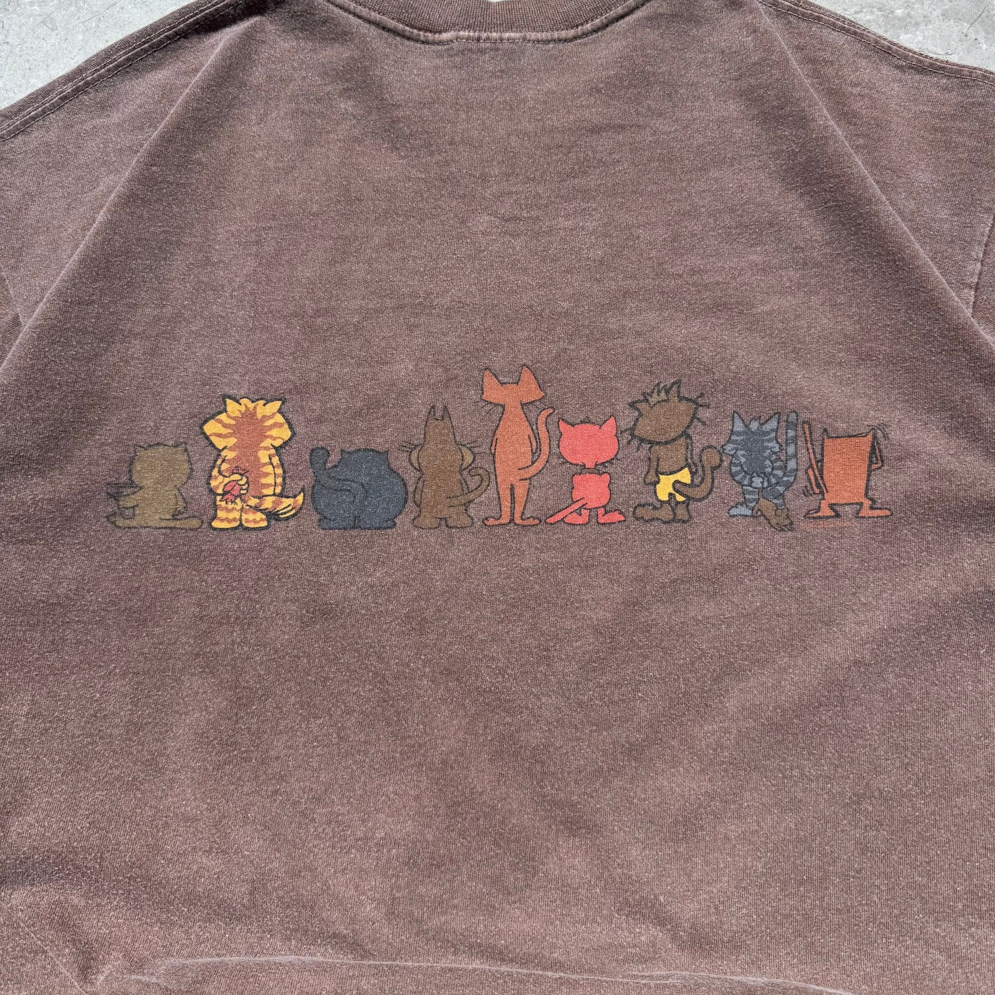 90s Crazy Shirts Adopt a Cat Faded Brown Tee KiiChain Clothing