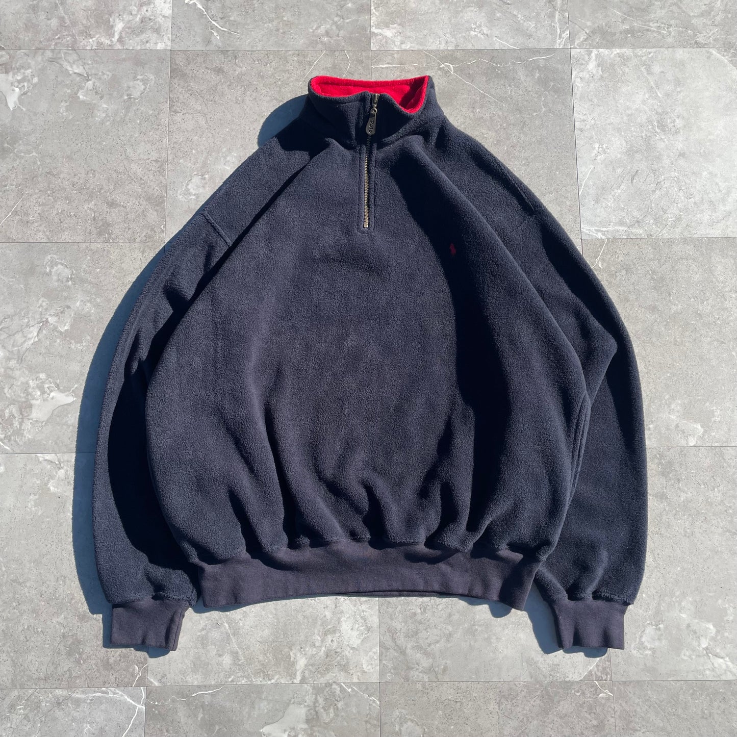 90s Ralph Lauren Navy Fleece Half-Zip Pullover