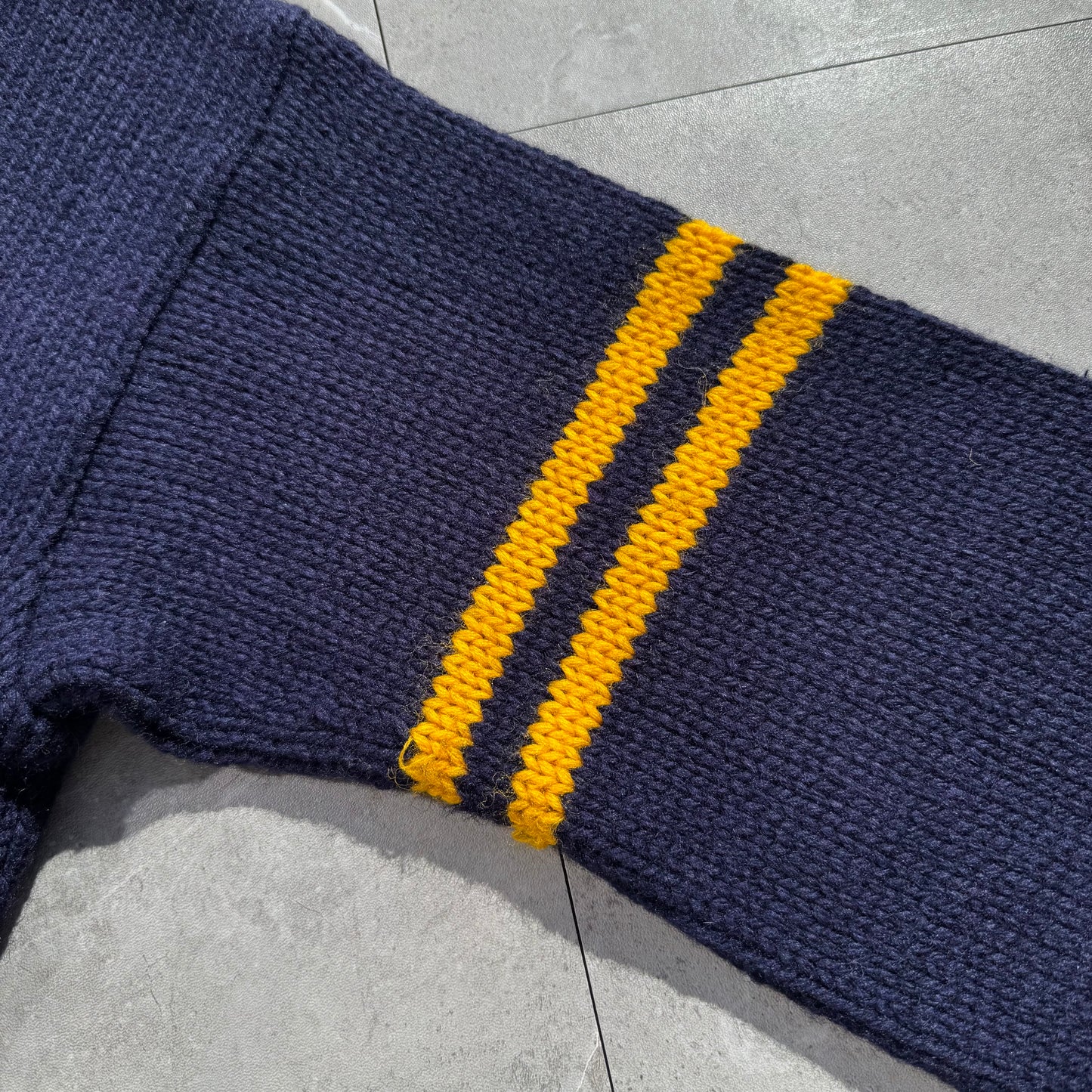 70s Vintage Varsity Lettered Wool Cardigan