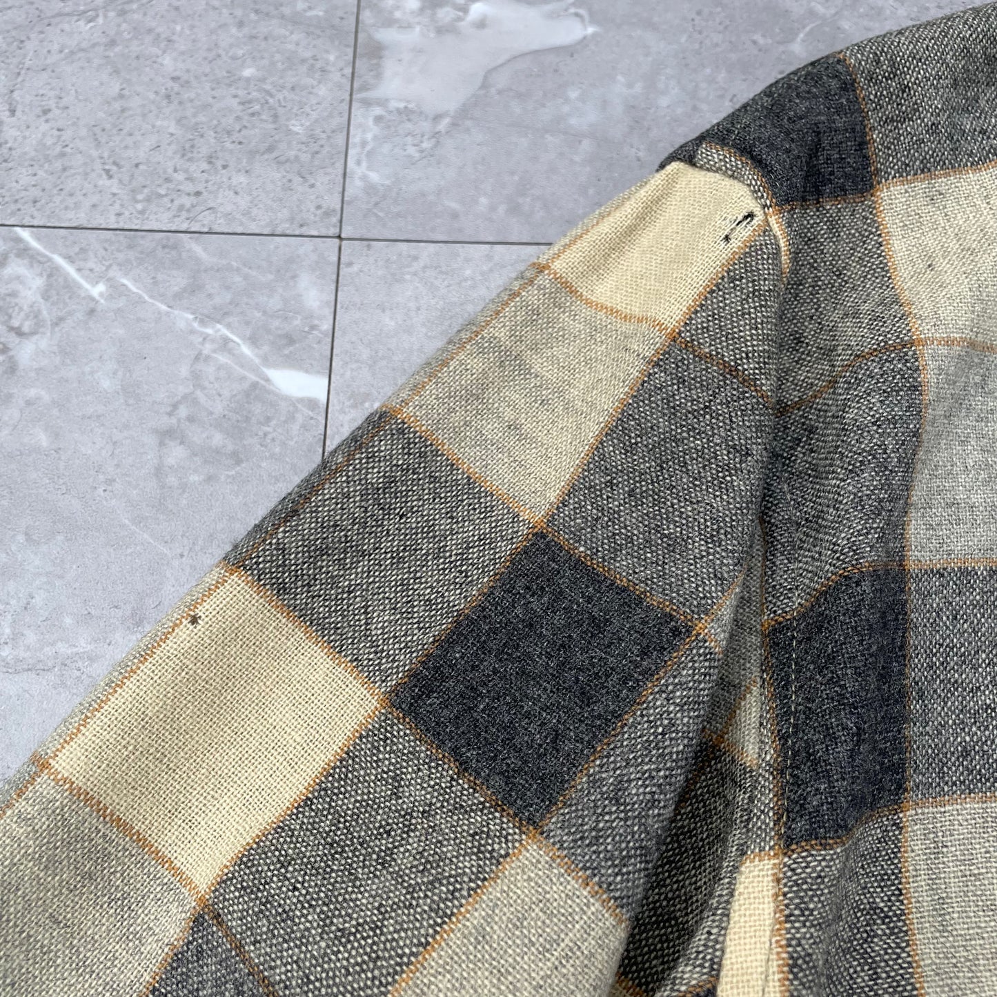 50s Pendleton Checkered Elbow Patch Made in USA Shirt Jacket