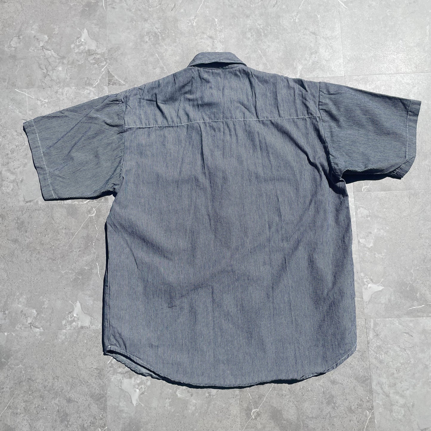 90s Hickory Half-Zip Short Sleeve Shirt
