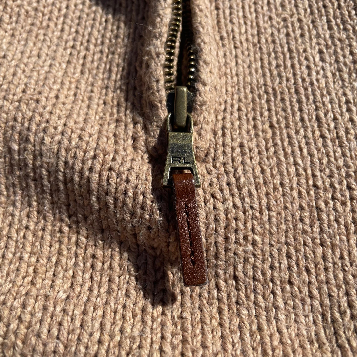 90s Ralph Lauren “Exclusive of Decoration” Brown Half-Zip Knit Pullover KiiChain Clothing