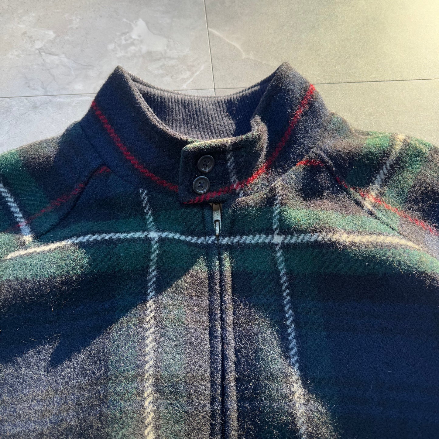90s Ralph Lauren Checkered Wool Harrington Jacket KiiChain Clothing