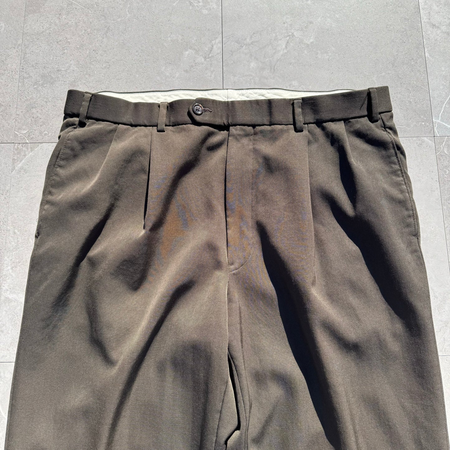 90s-00s Brooks Brothers Made in Canada Two-Tuck Pleated Wool Slacks KiiChain Clothing