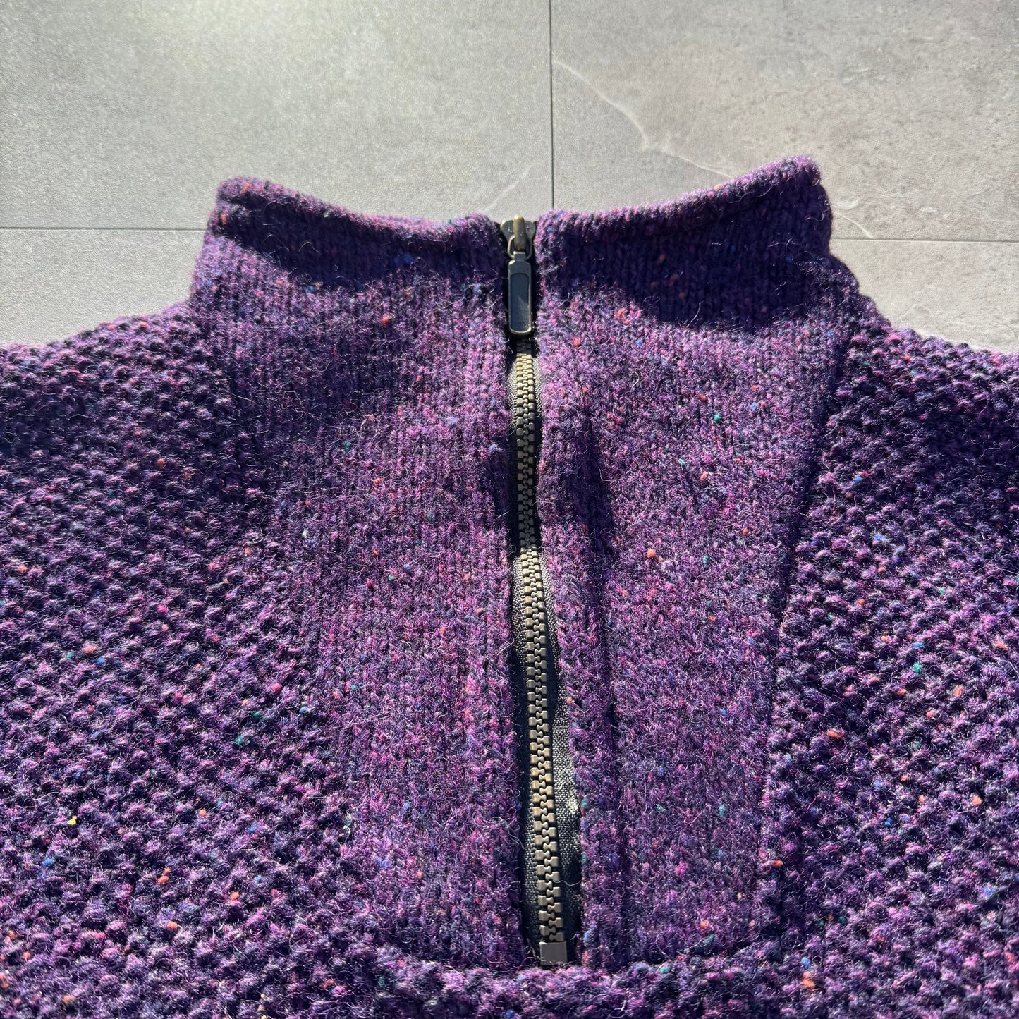 80s REI Made in USA Wool Half-Zip Nep Knit Pullover KiiChain Clothing