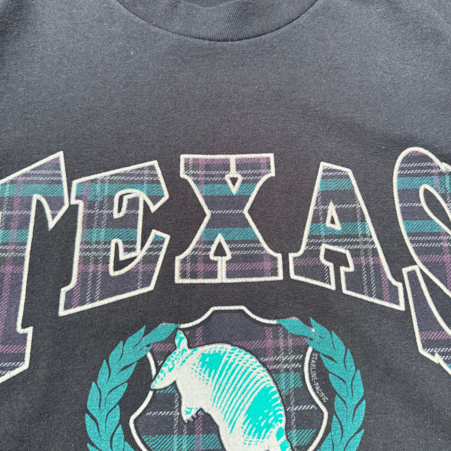 90s Fruit of the Loom Faded Black Made in USA Texas Graphic Tee KiiChain Clothing
