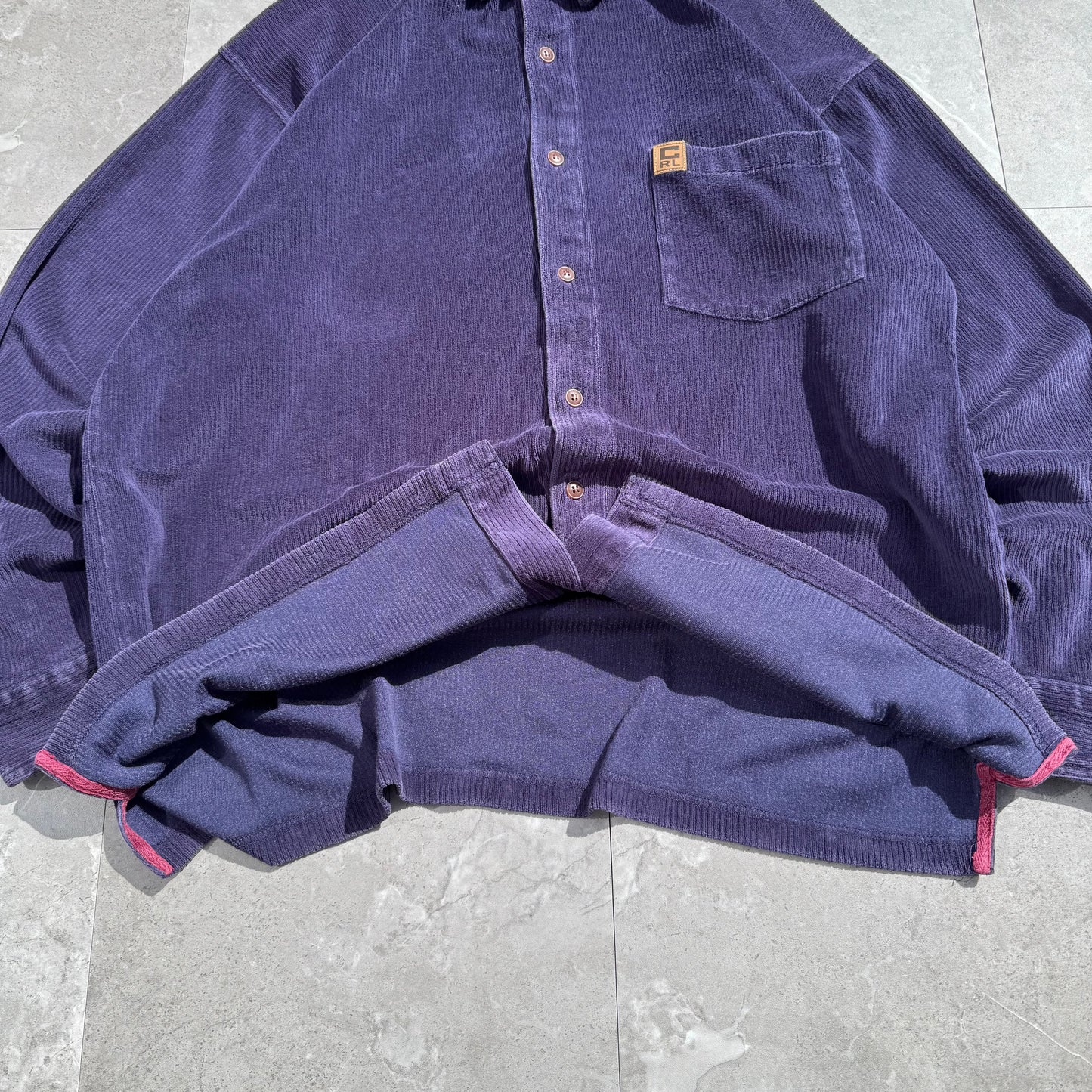 90s Chaps Ralph Lauren Navy/Purple Corduroy Shirt KiiChain Clothing