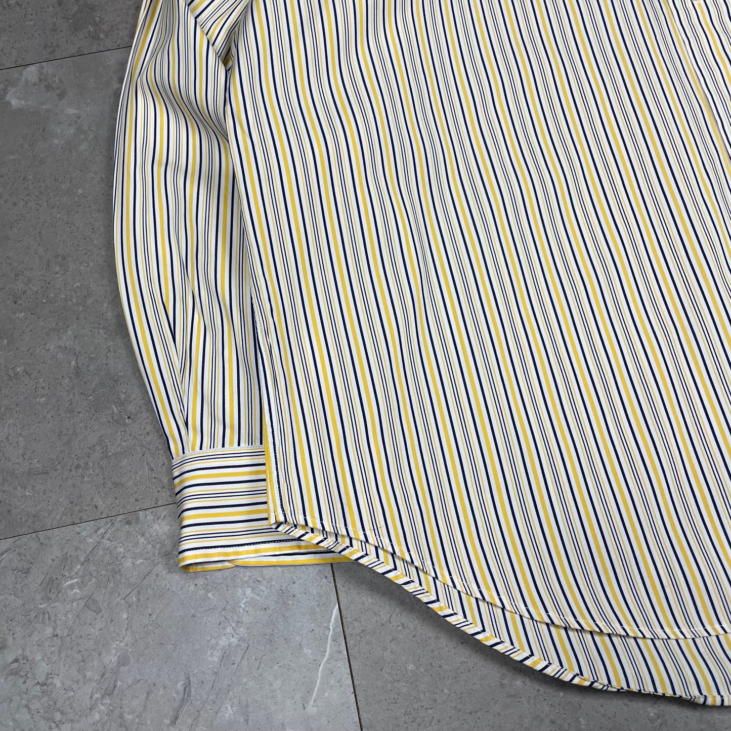 90s Ralph Lauren Classic Fit Yellow Striped Shirt KiiChain Clothing