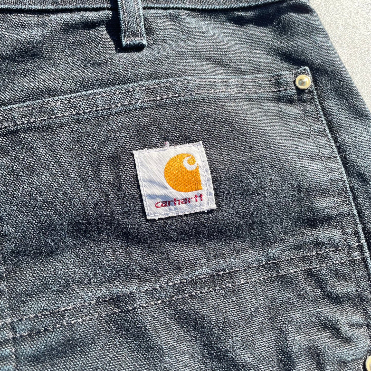 90s-00s Carhartt Made in USA Black Double Knee Work Pants 38x34 KiiChain Clothing