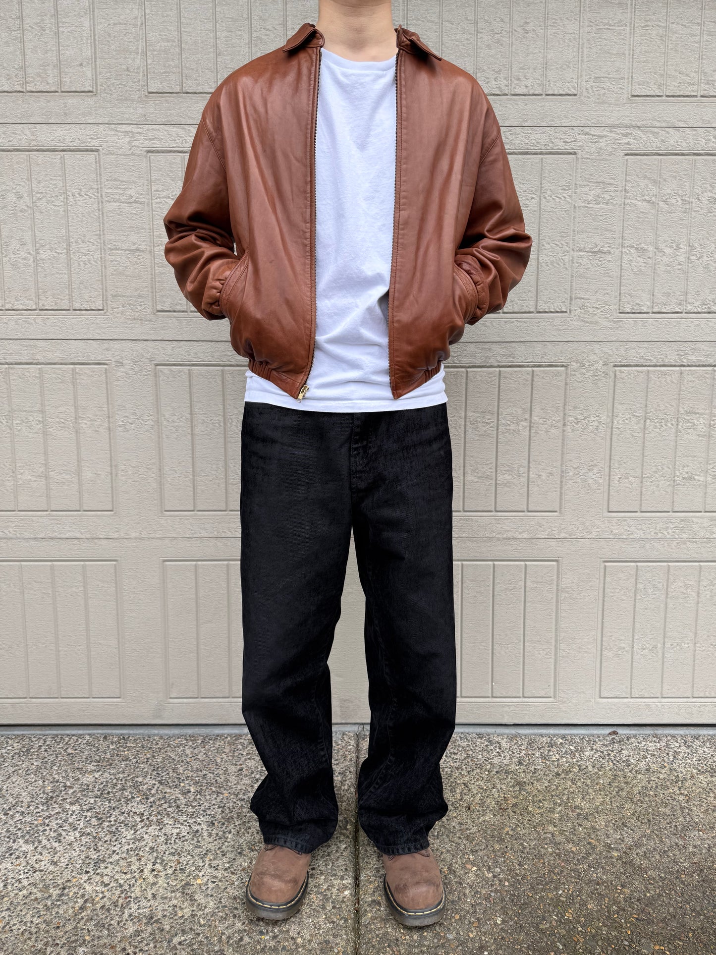 90s Polo by Ralph Lauren Light Brown Rare “No Pony” Leather Jacket