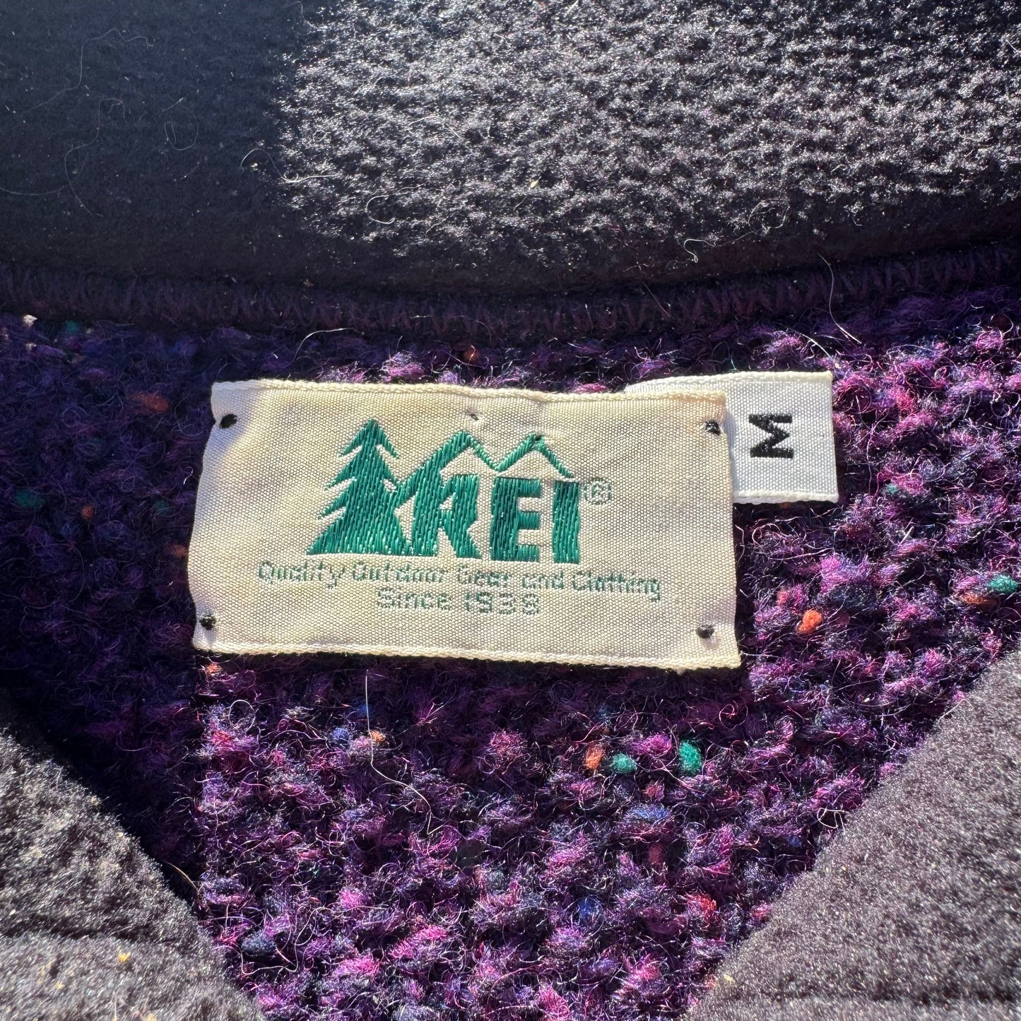 80s REI Made in USA Wool Half-Zip Nep Knit Pullover KiiChain Clothing