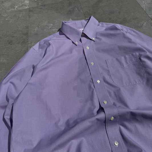 00s Brooks Brothers 346 Purple Houndstooth Non-Iron Button Down Shirt KiiChain Clothing