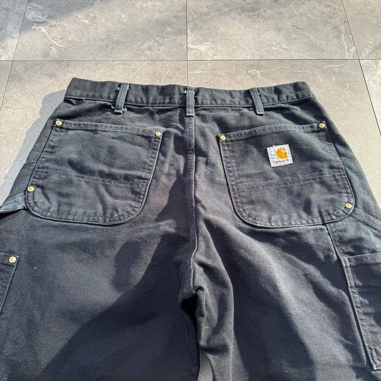 90s Carhartt Made in USA Black Double Knee Work Pants 33x32 KiiChain Clothing