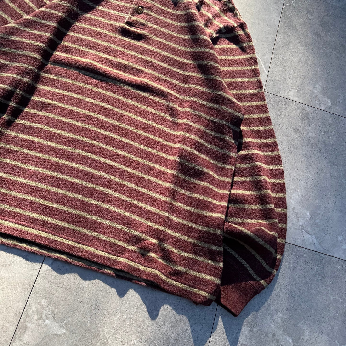 90s Lands' End Border Knit Polo KiiChain Clothing