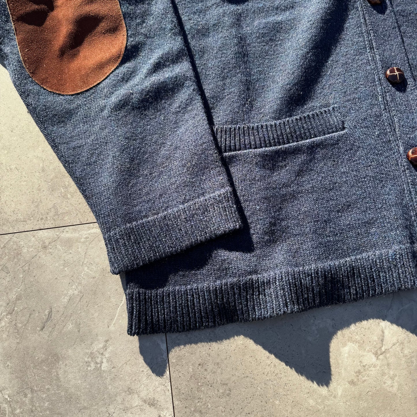 90s-00s Eddie Bauer Wool Made in USA Elbow Patch Cardigan