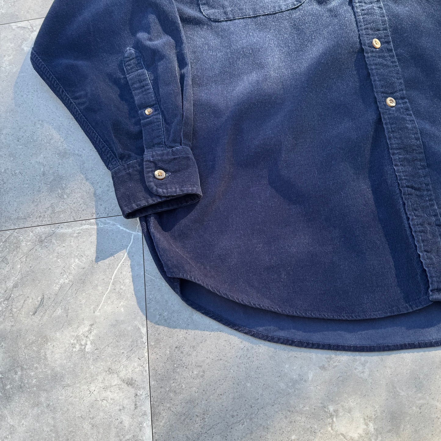 90s Lands' End Navy Corduroy Button Down Shirt