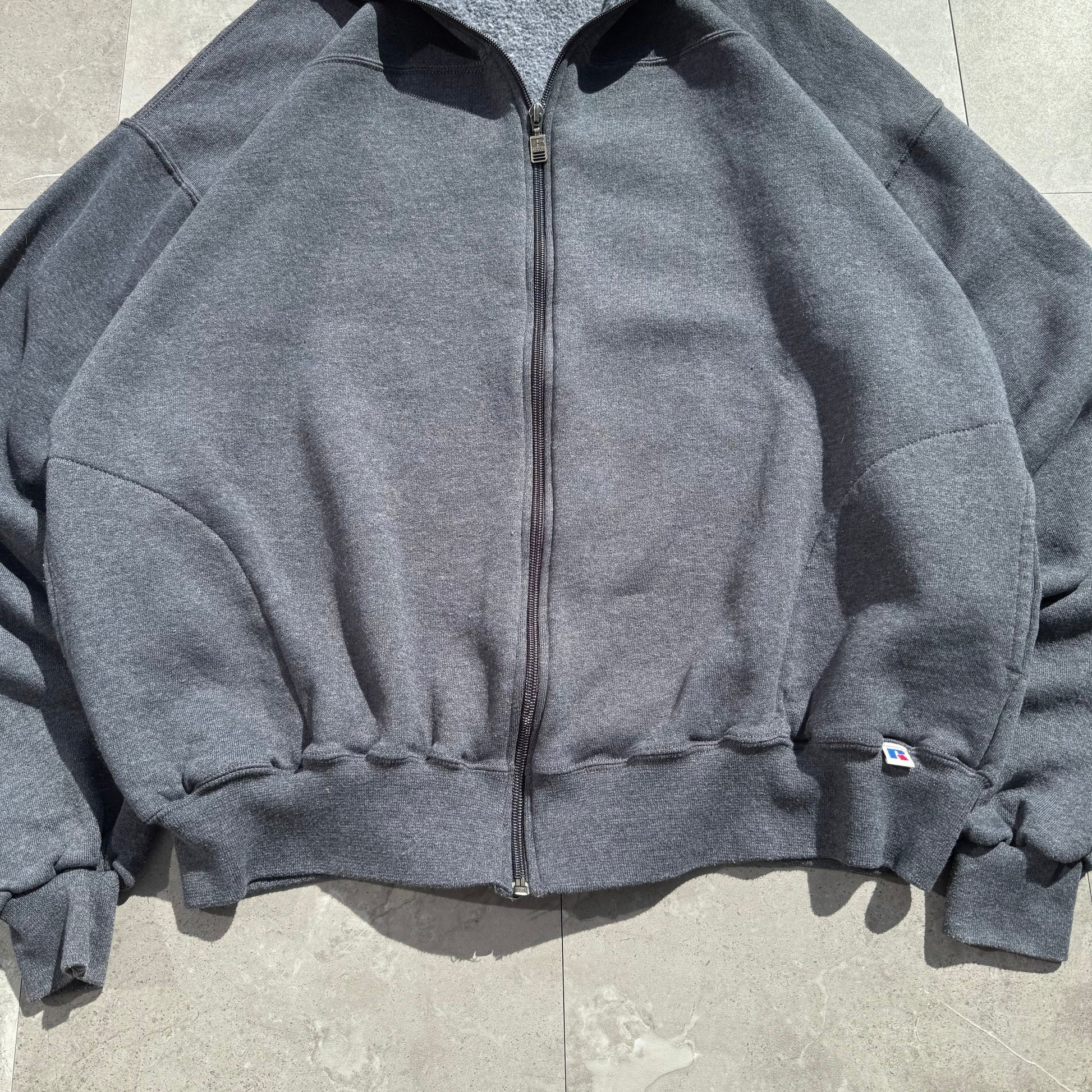 90s Russell Athletic Gray Full Zip Sweatshirt KiiChain Clothing