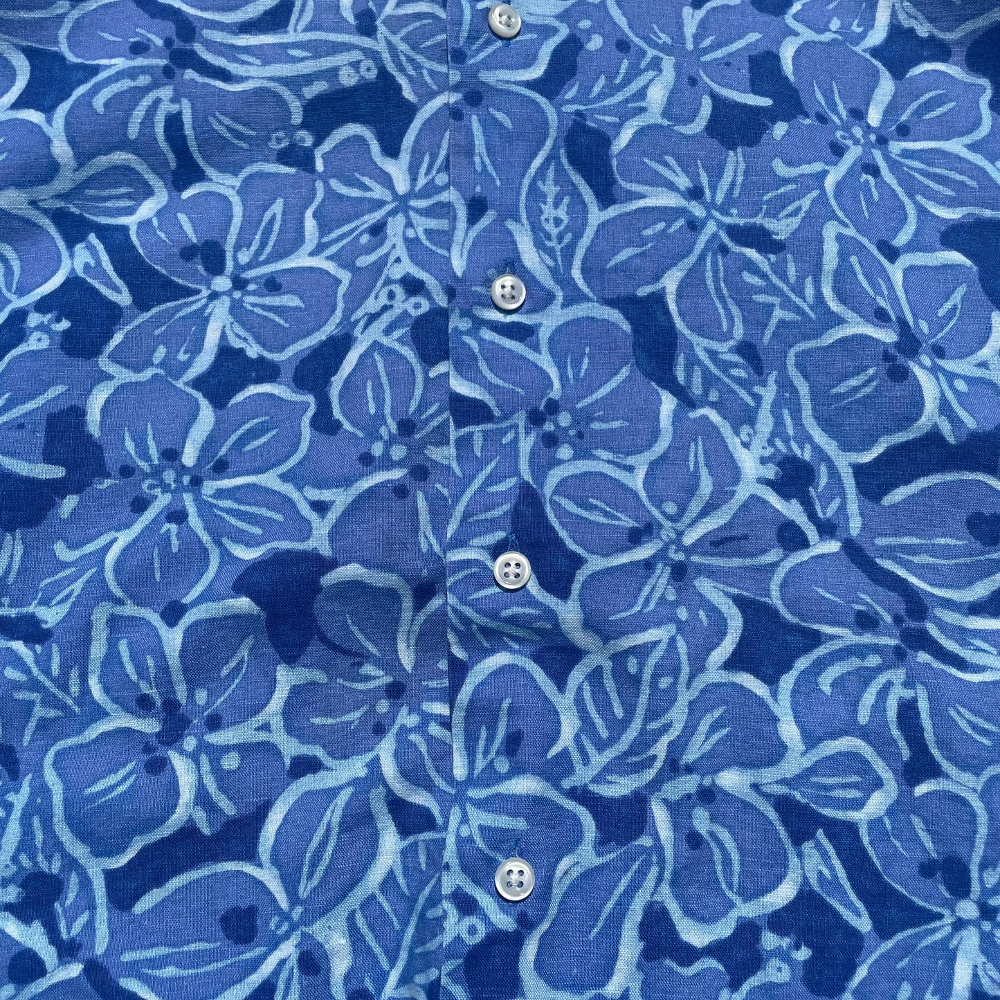 90s Ralph Lauren Caldwell Blue Floral Hawaiian Shirt KiiChain Clothing