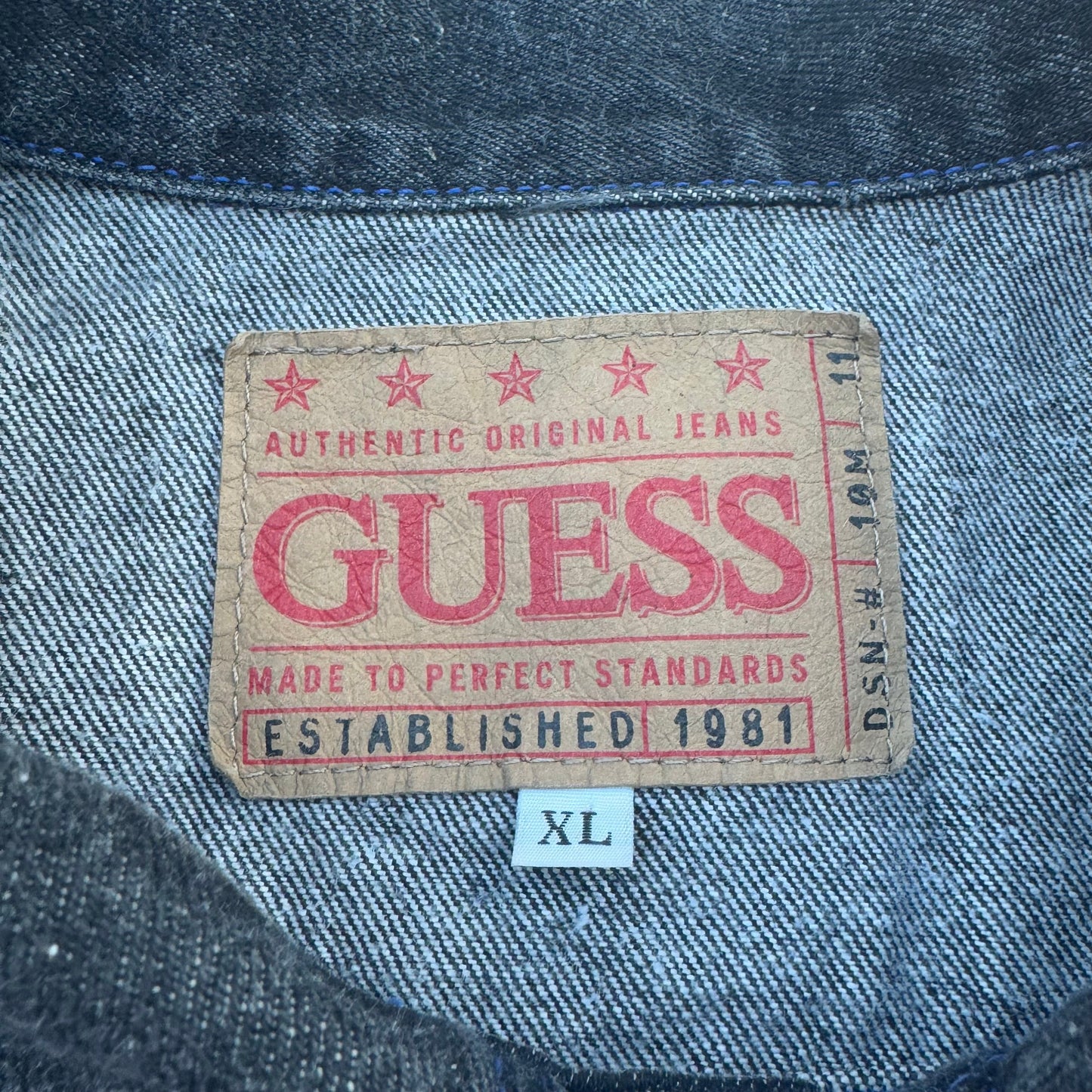 90s Guess Made in USA Black Denim Jacket KiiChain Clothing
