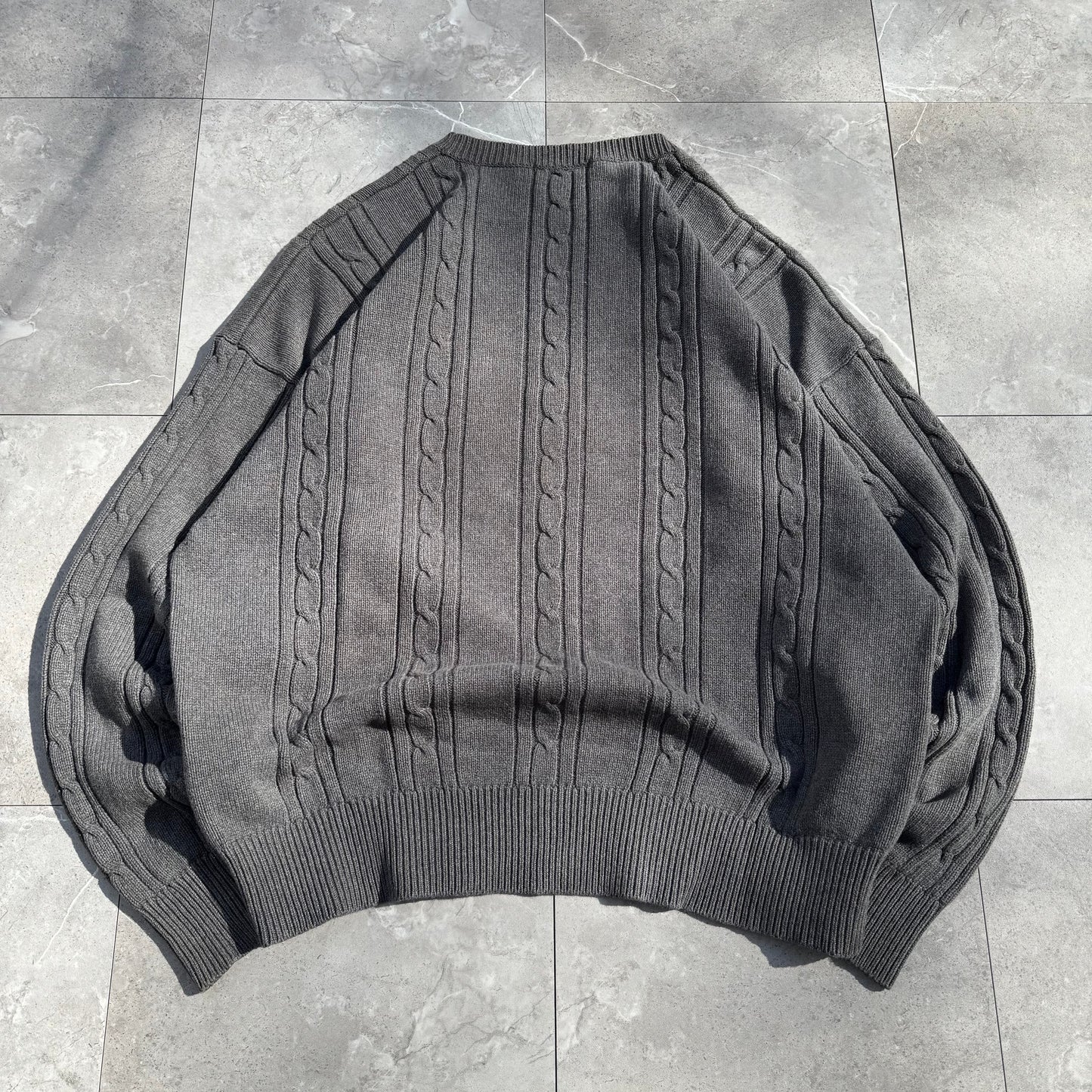 90s Nautica Gray Cable Knit Sweater KiiChain Clothing