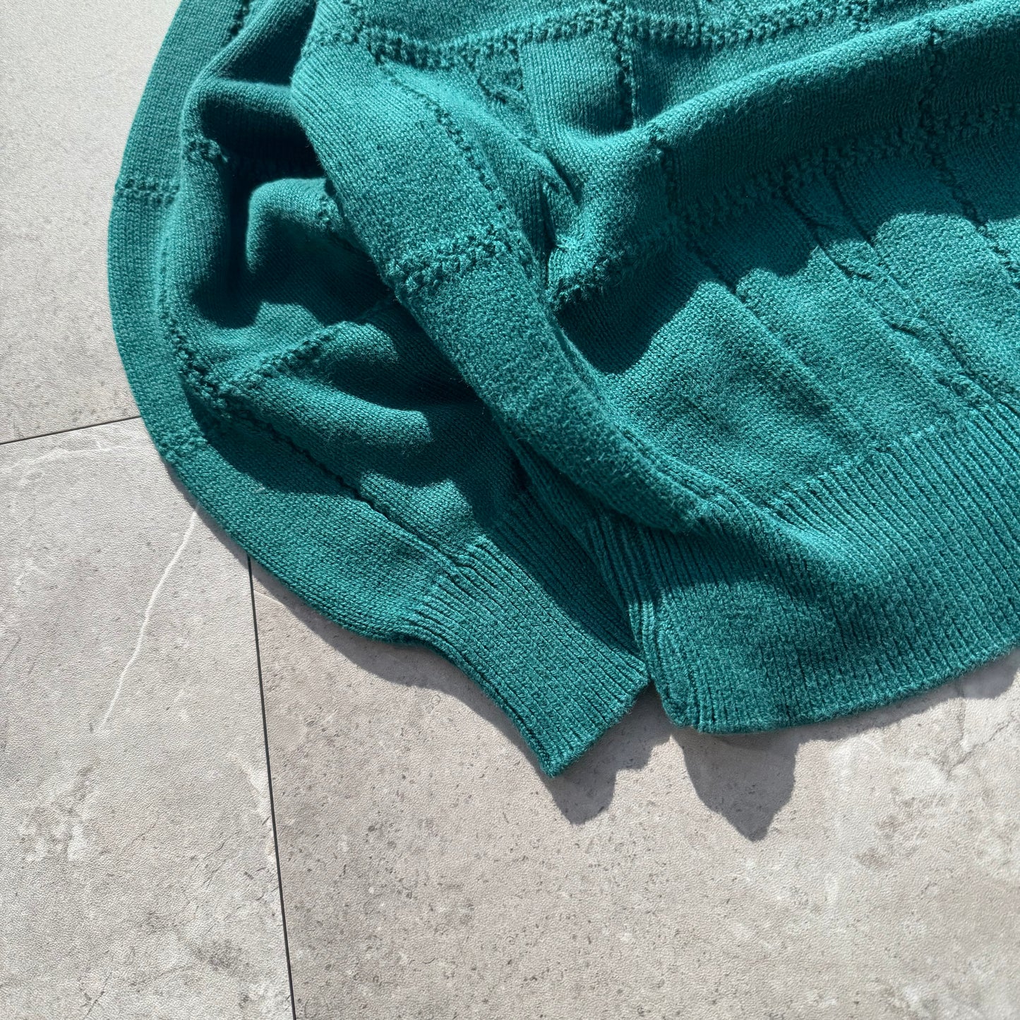 90s Towncraft Made in USA Green Cotton Design Knit